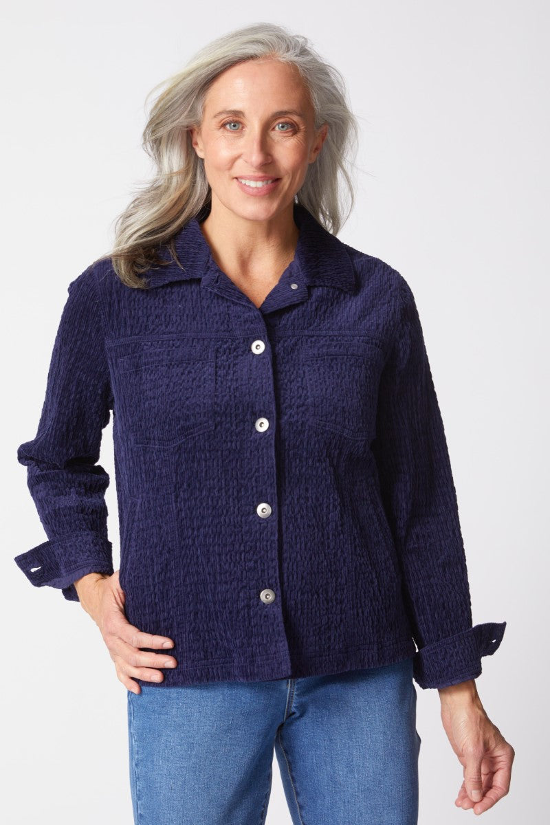 Habitat Rustic Stretch Cord Boyfriend Jacket in Navy