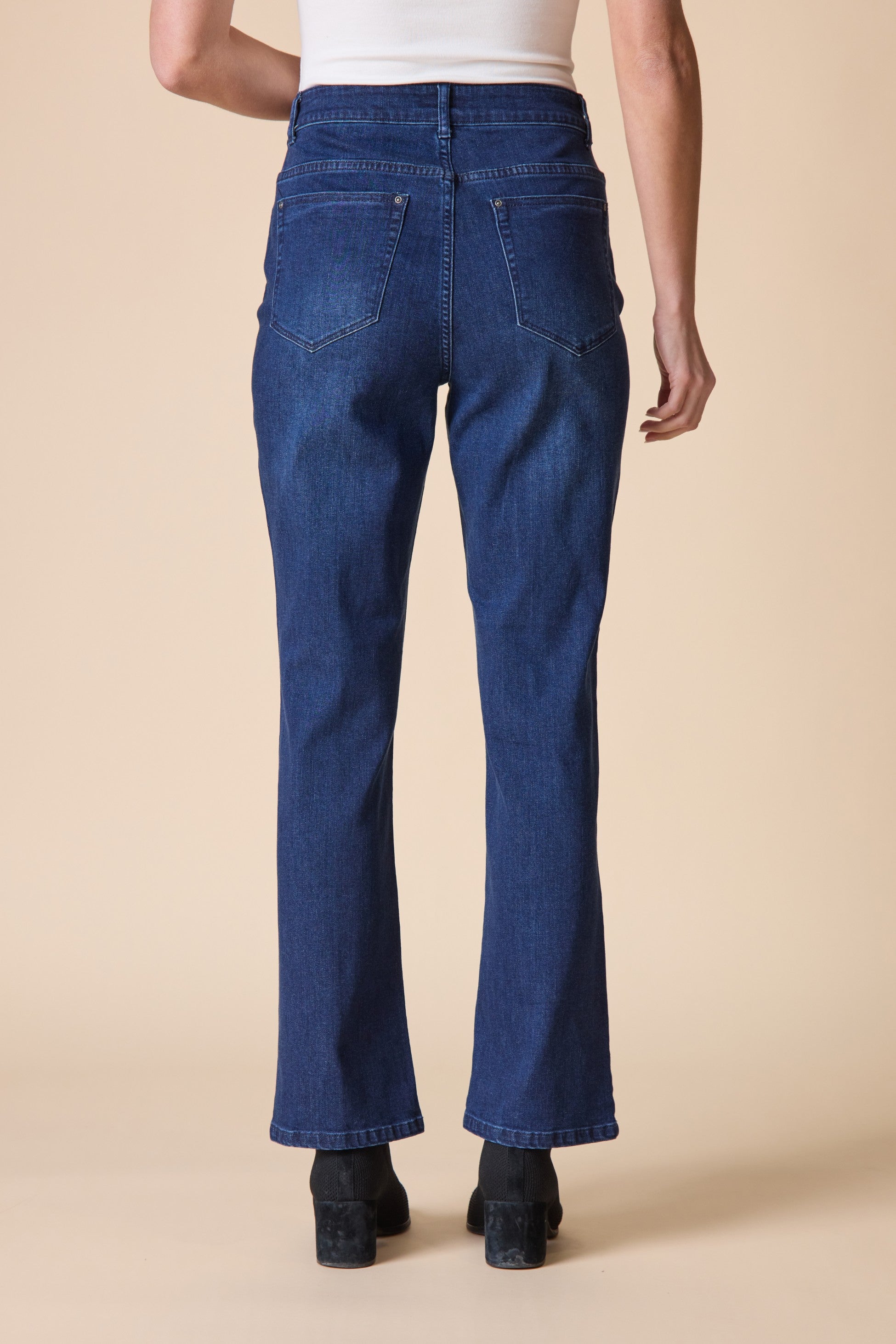 Habitat Seamed Ankle Flare Stretch Denim Jean in Dark Denim