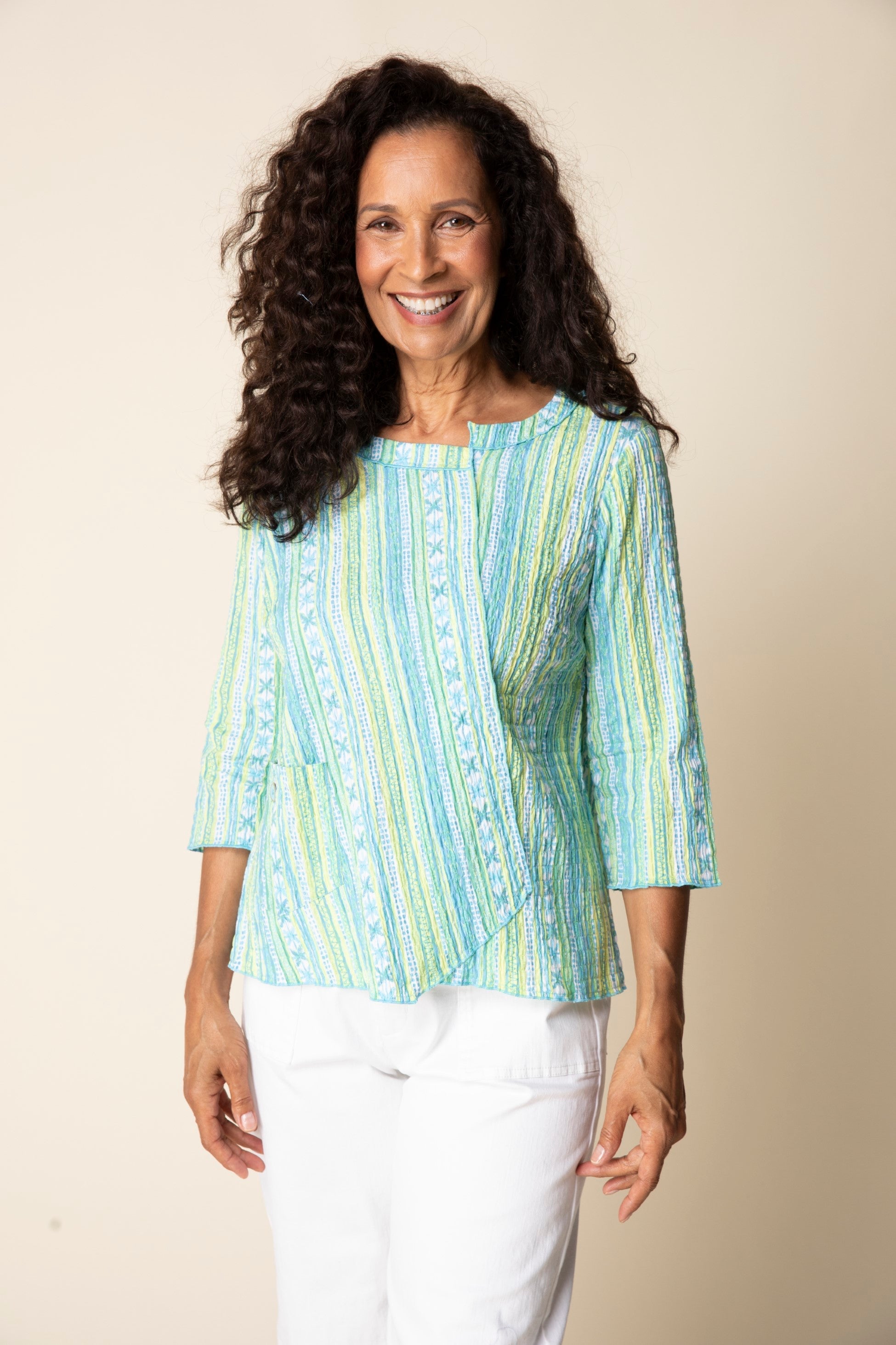 Habitat's St. Tropez Stripe Top in Aloe