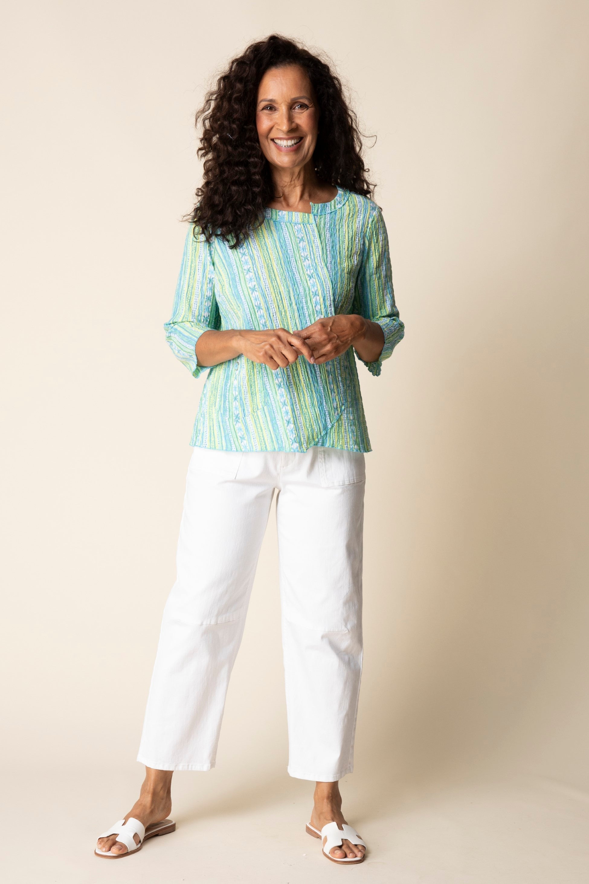 Habitat's St. Tropez Stripe Top in Aloe