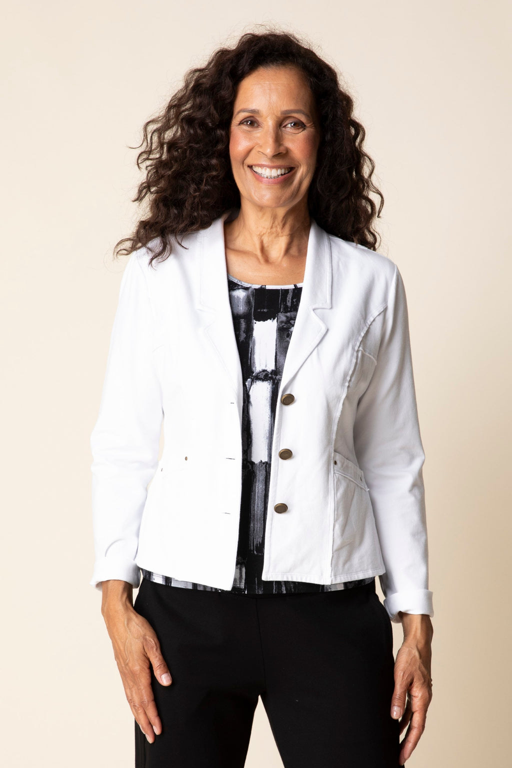 Habitat Stonewash Knit South Side Jacket in White
