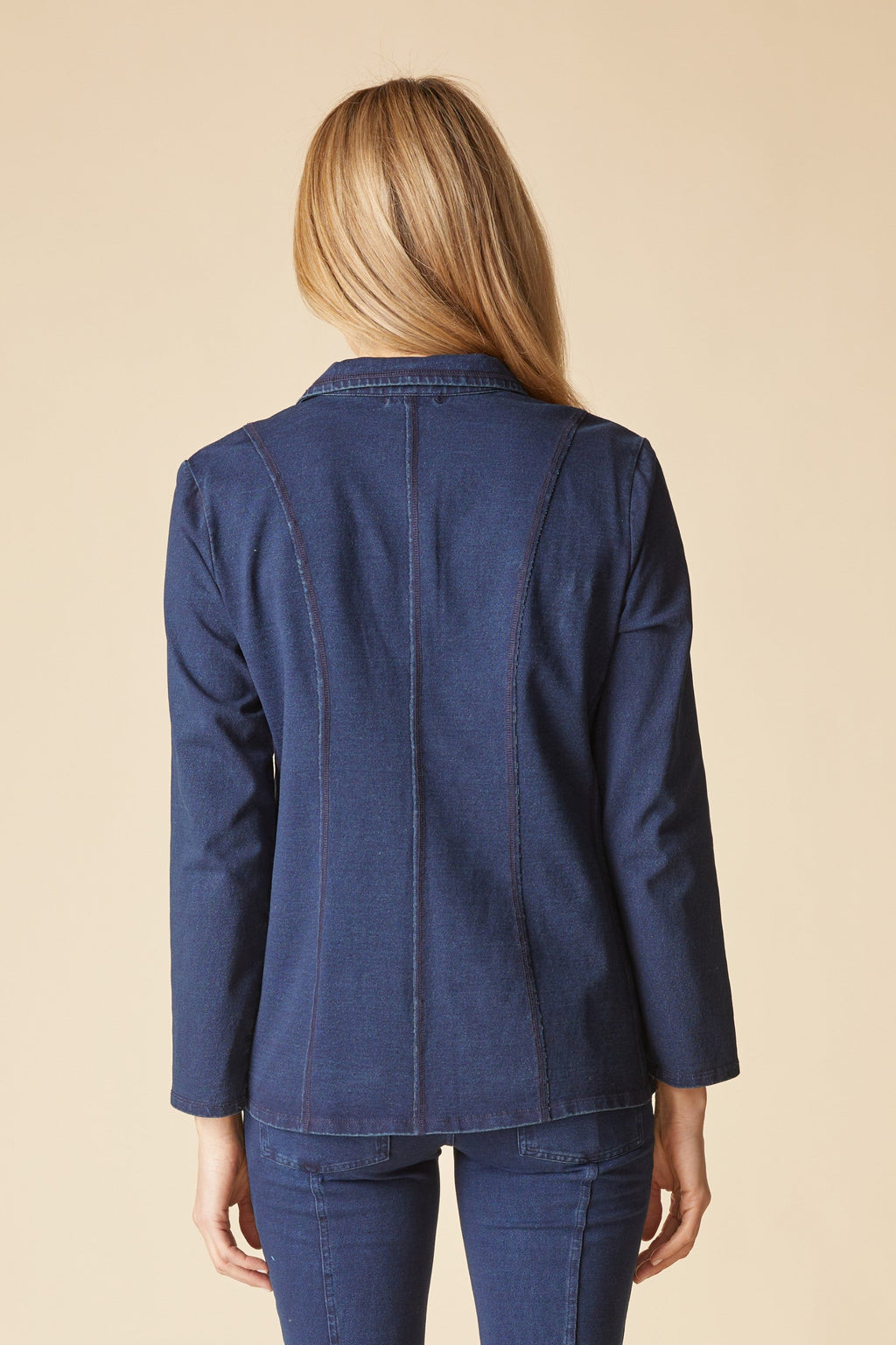 Habitat's Stonewash Cotton Seamed Blazer in Denim