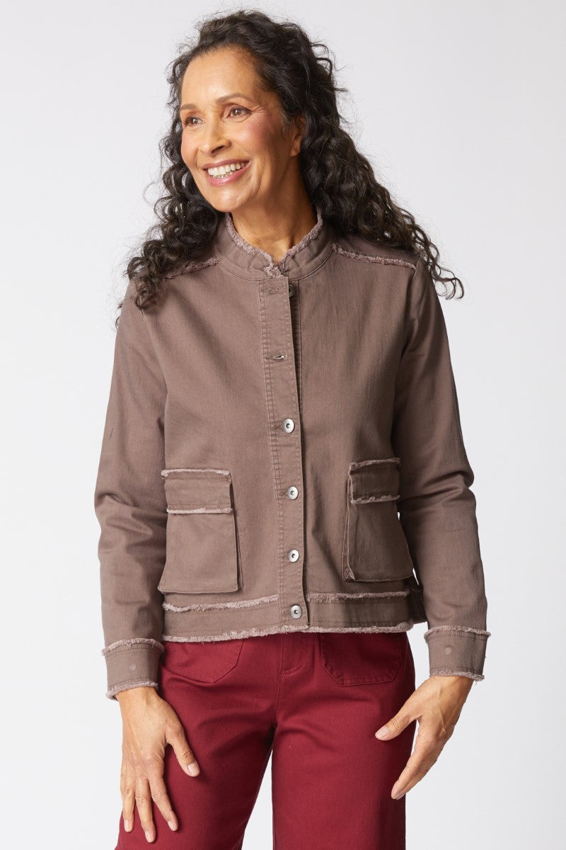 Habitat's Stretch Canvas Cargo Jacket in Truffle