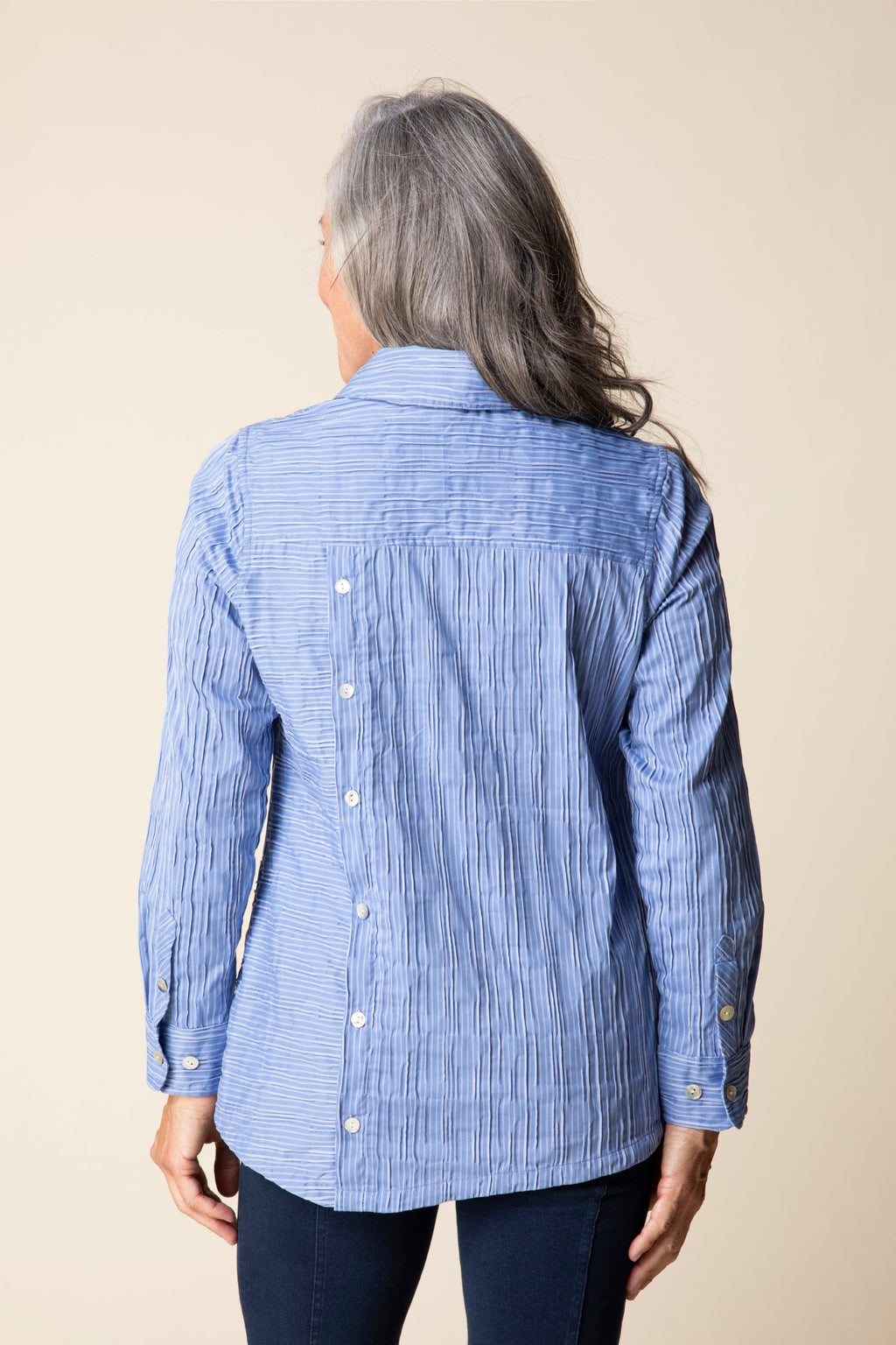 Habitat's Stripe Selene Shirt in Bluebell