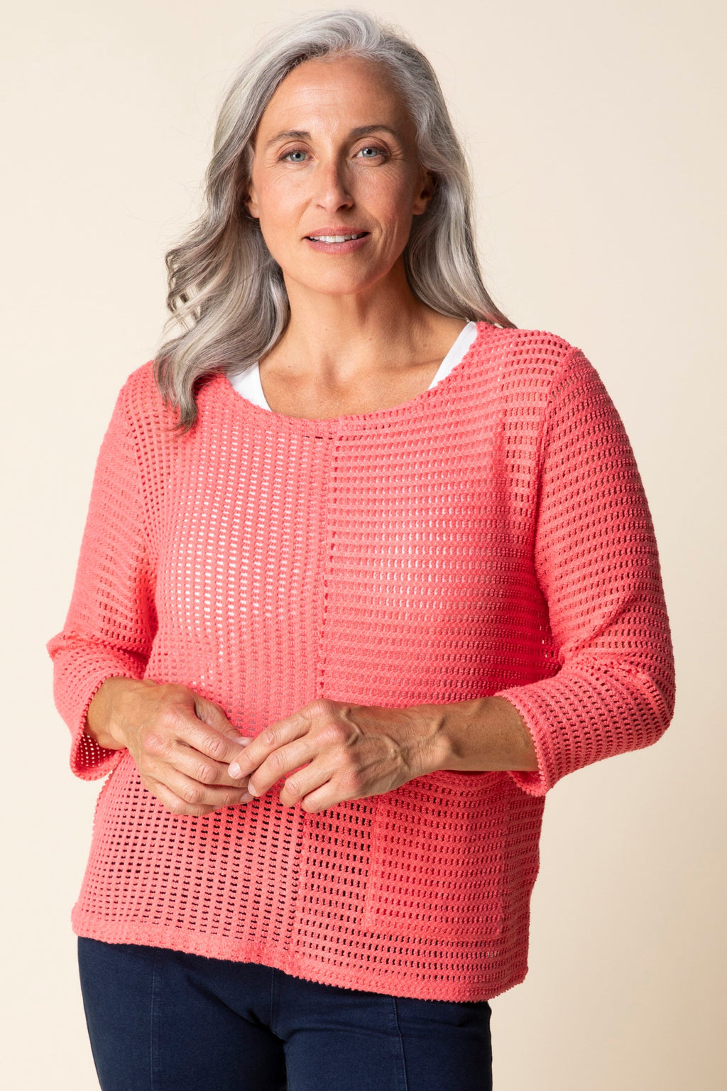 Habitat's Summer Breeze Pullover in Coral