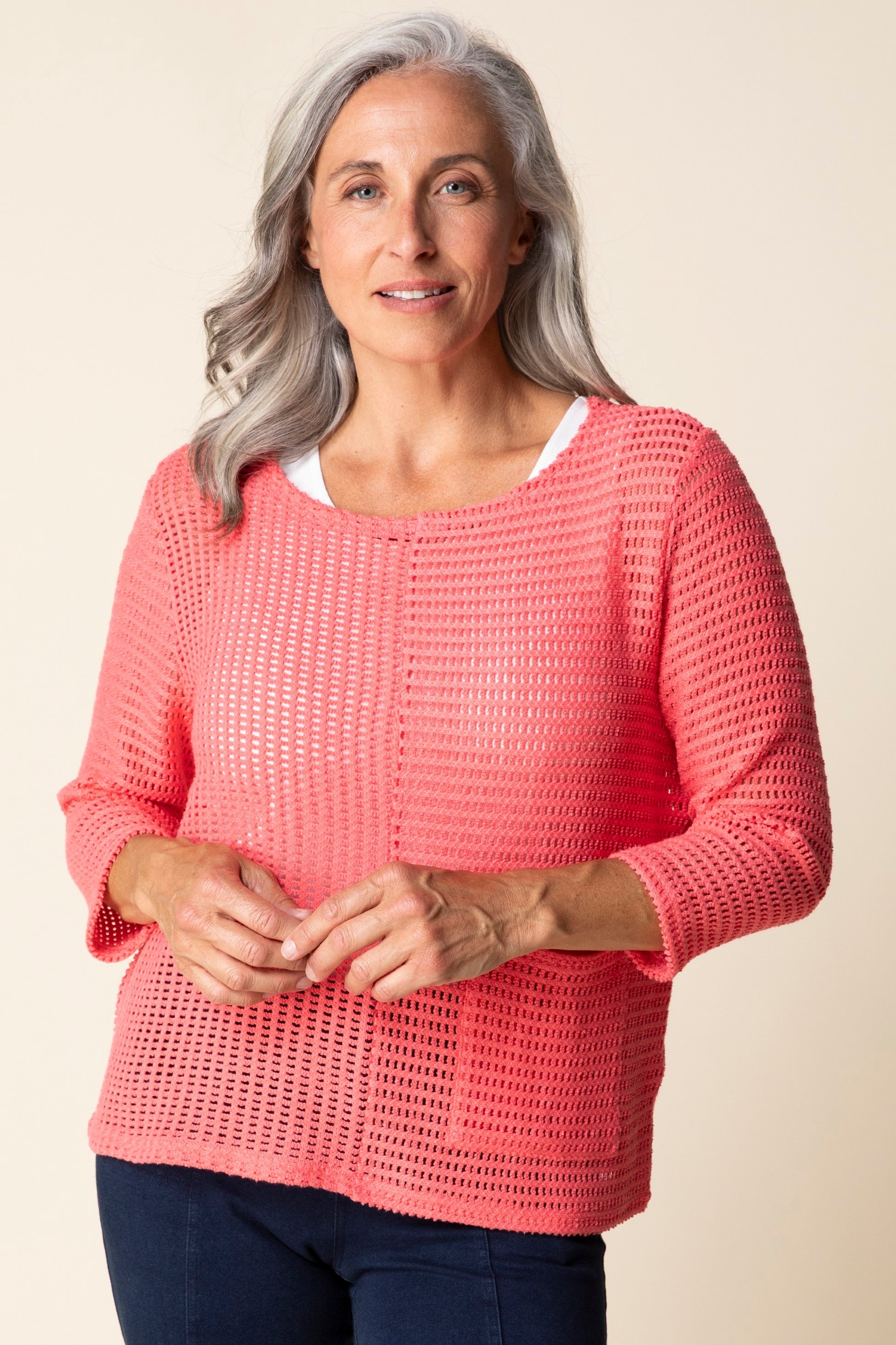 Habitat's Summer Breeze Pullover in Coral
