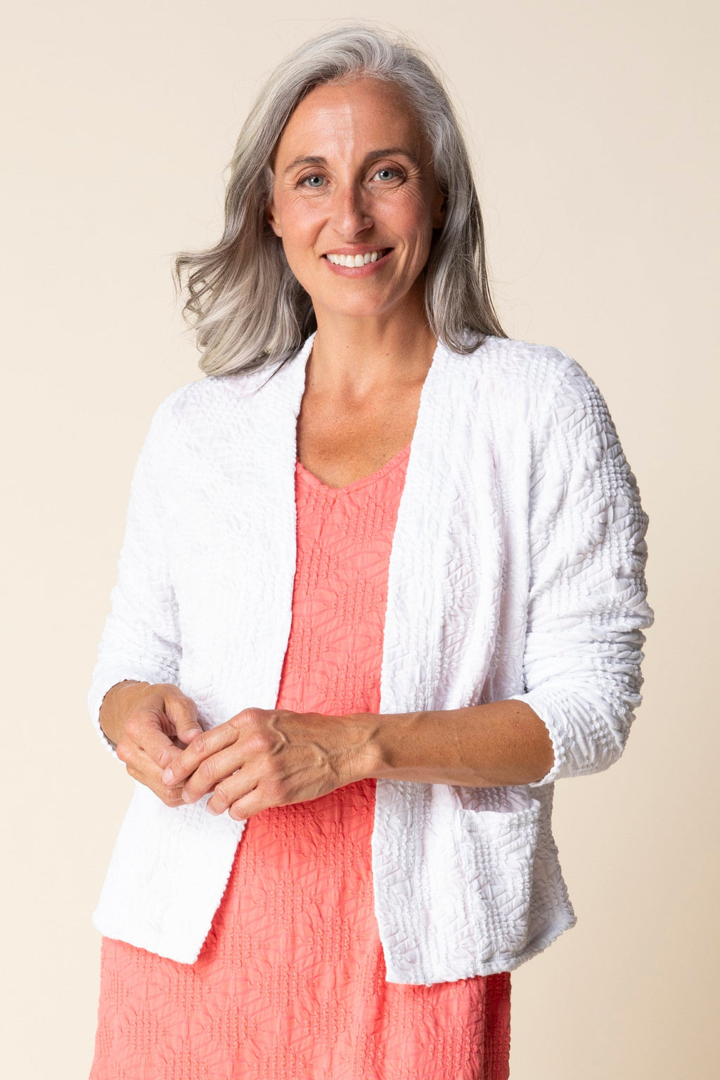 Habitat's Sunburst Knit Cardigan in White