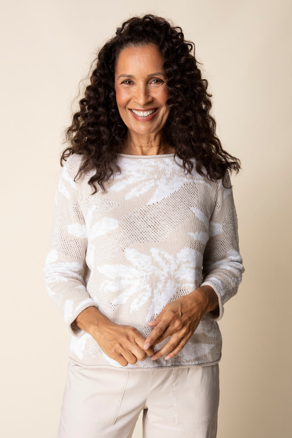 Habitat's Sunflower Intarsia Sweater  in Willow