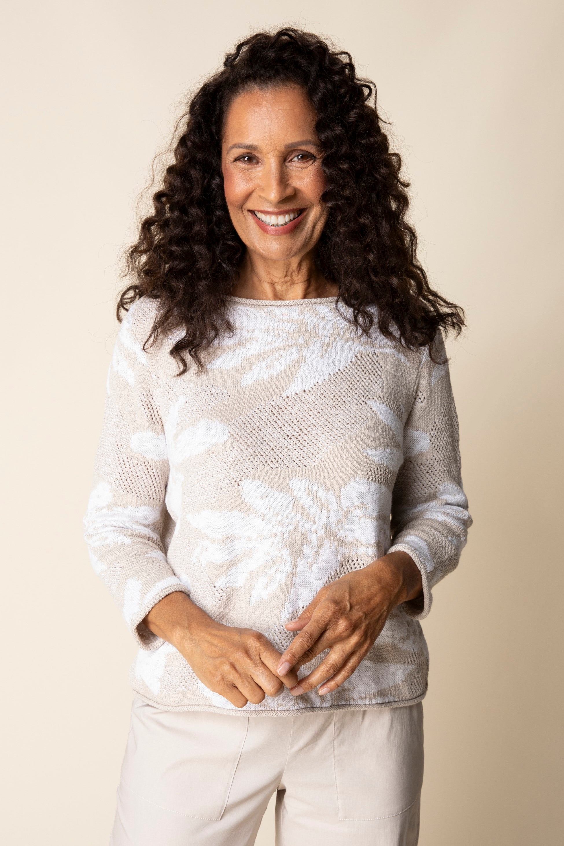 Habitat's Sunflower Intarsia Sweater  in Willow