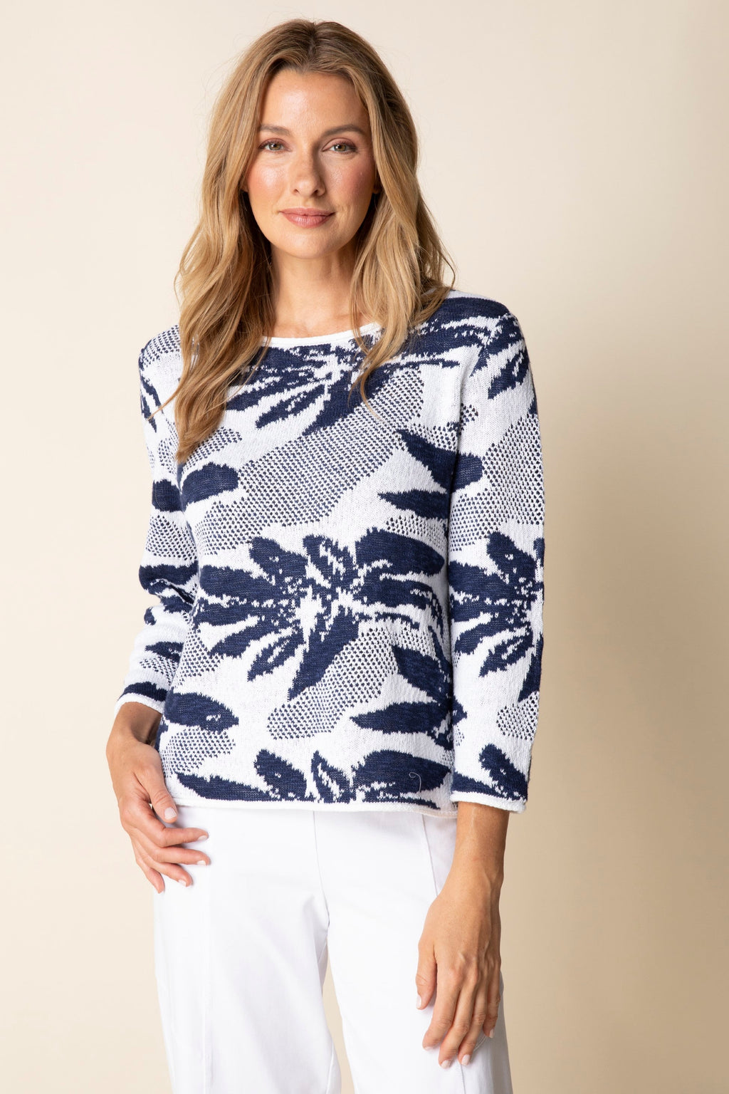 Habitat's Sunflower Intarsia Sweater  in Navy