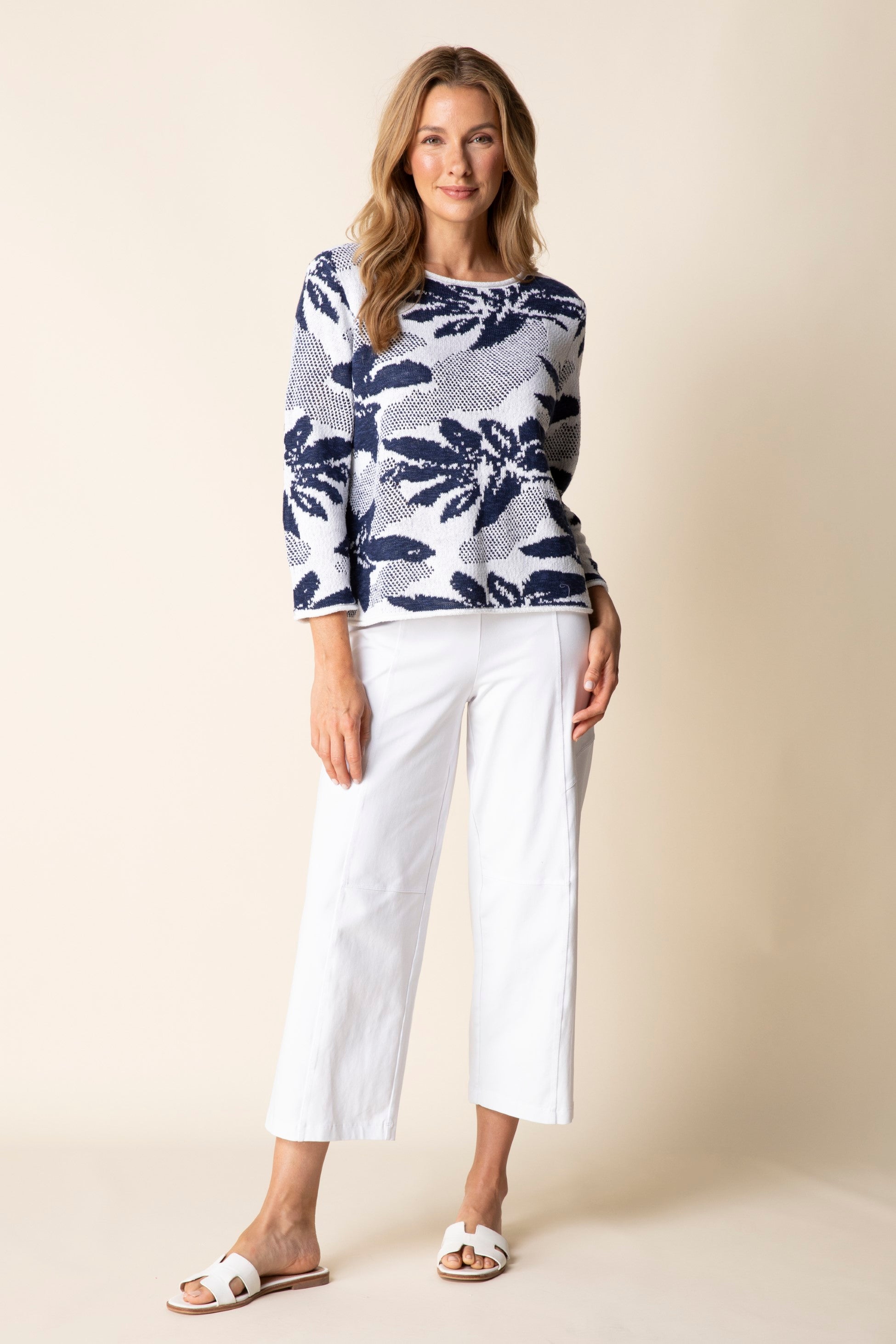 Habitat's Sunflower Intarsia Sweater  in Navy