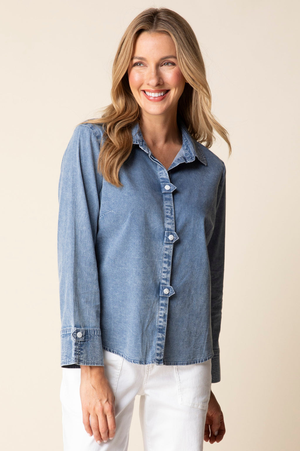 Habitat Tab Detail Shirt in Light Denim