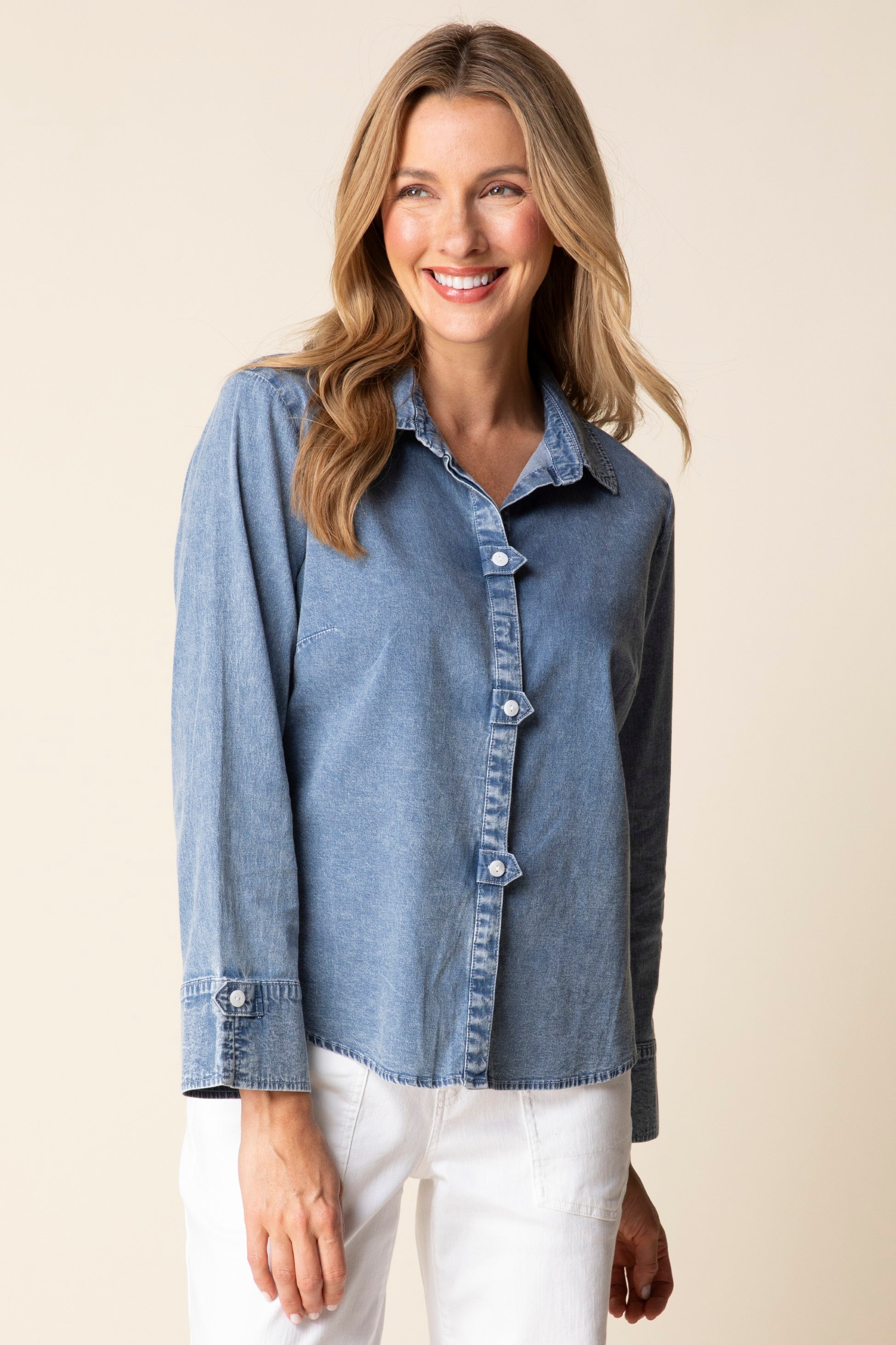 Habitat Tab Detail Shirt in Light Denim