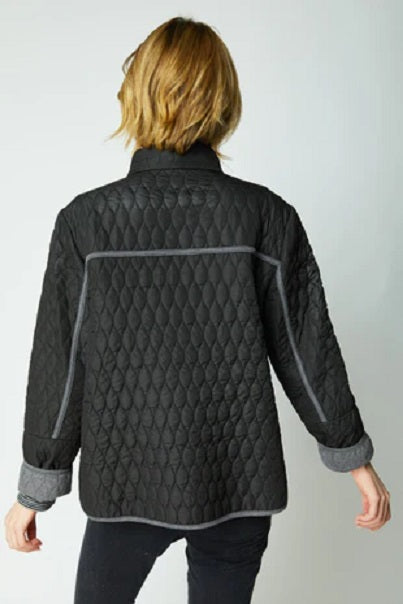 Habitat Clothing Double Faced Quilted Side Zipper Urban Jacket in Black