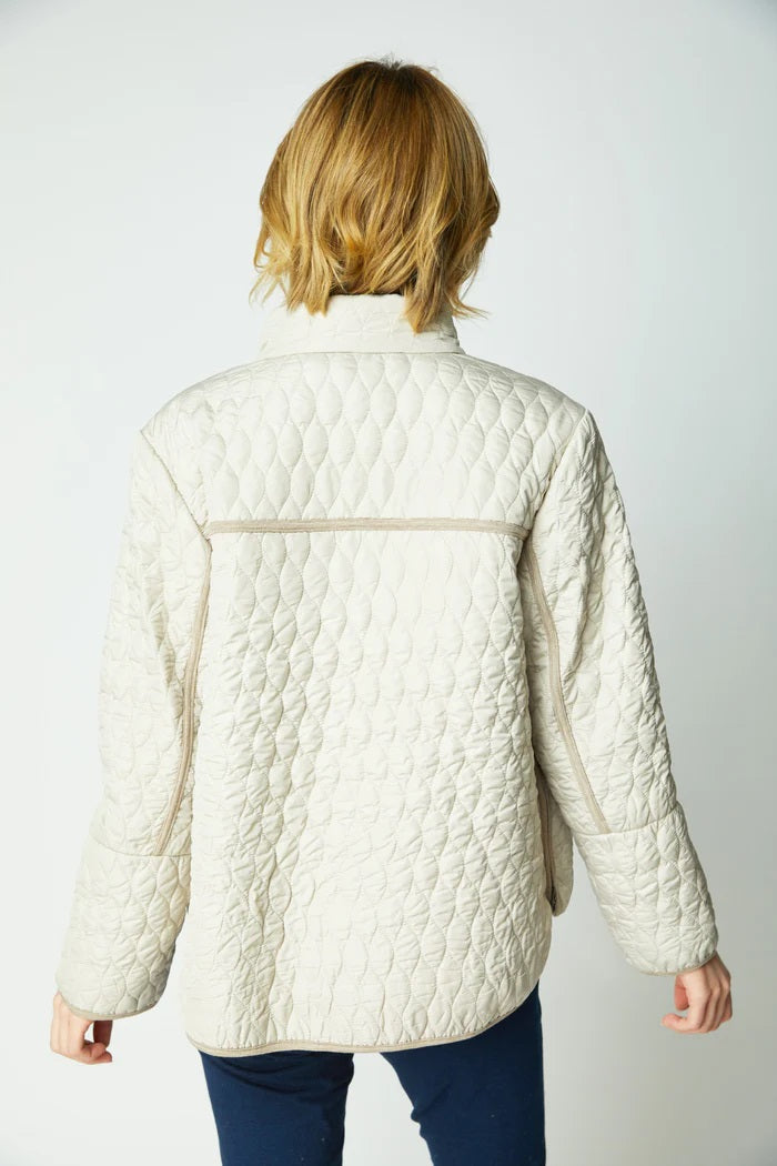 Habitat Clothing Double Faced Quilted Side Zipper Urban Jacket in Dove