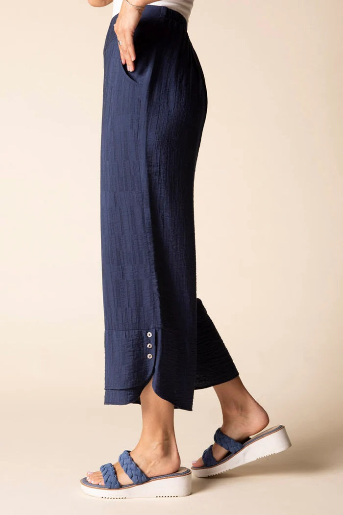Habitat's Whisper Jacquard Rayon Crop Pants in Navy