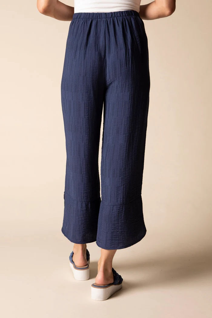 Habitat's Whisper Jacquard Rayon Crop Pants in Navy