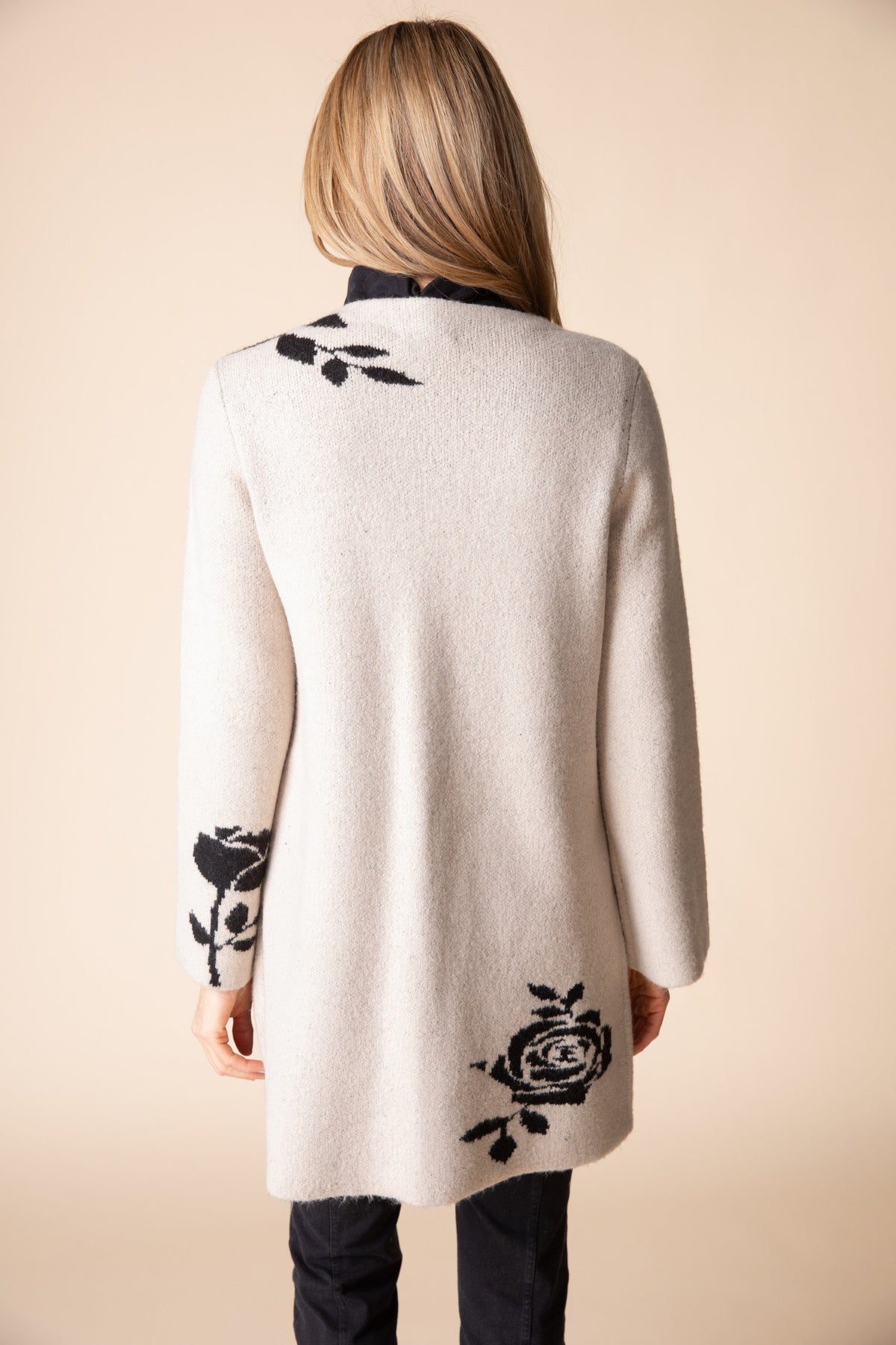  Habitat's Winter Bloom Cardigan in Dove