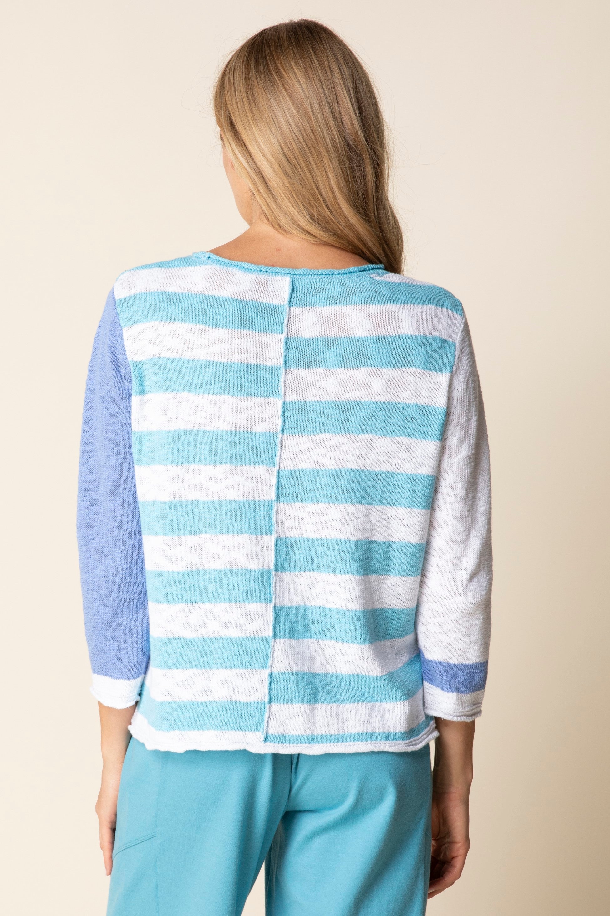 Habitat's Yin Yang Patchwork Pullover in topaz