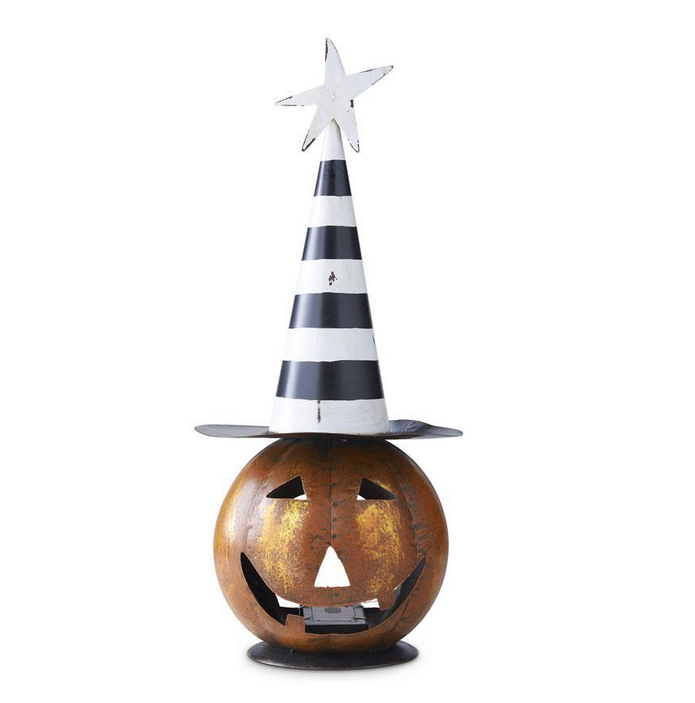 LED Jack-o-Lantern with Witch Hat