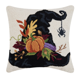 Witch Hat Hooked Wool Pillow