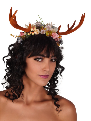 Floral Crown with Antlers