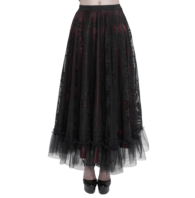 Gothic Halloween Lace Maxi Skirt