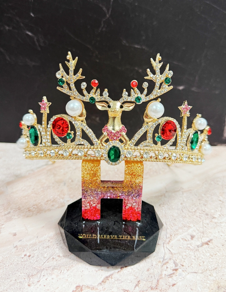 Gold Antler Christmas Headpiece