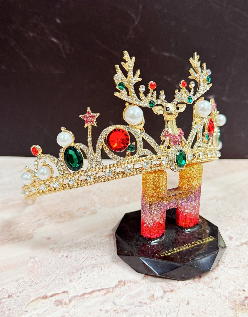 Gold Antler Christmas Headpiece