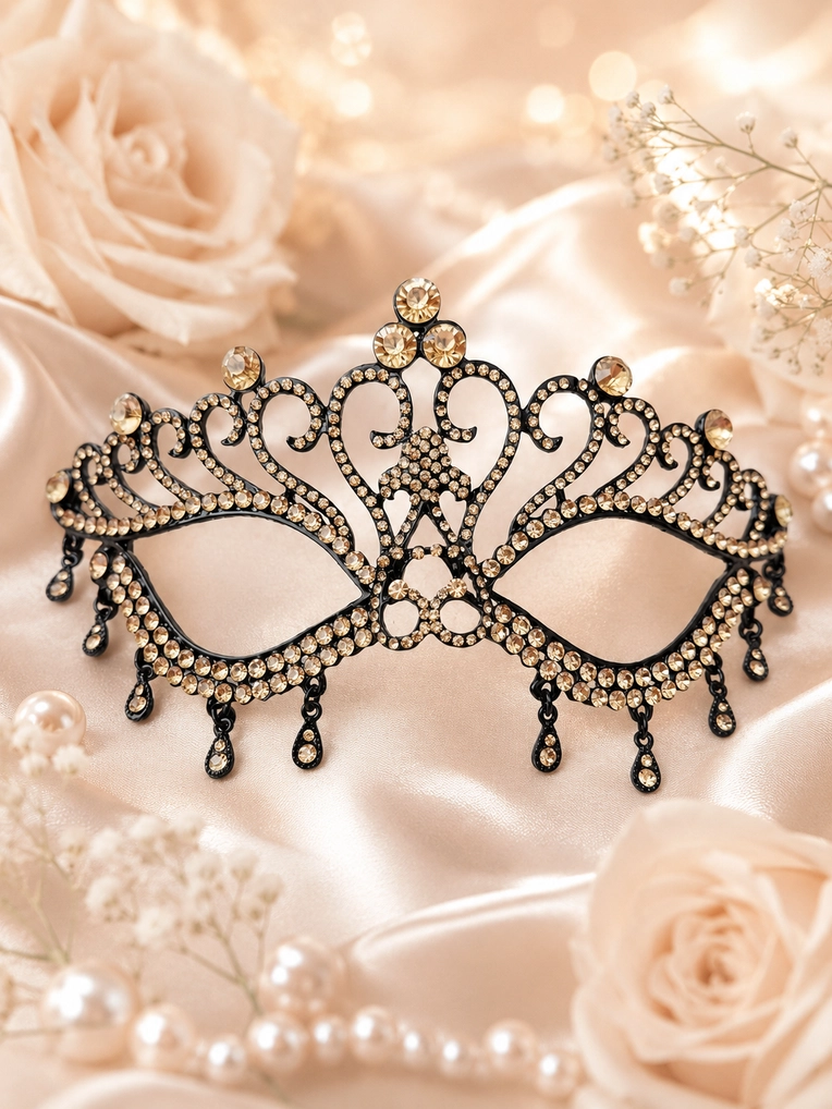 Crystal Eye Gold Masquerade Mask
