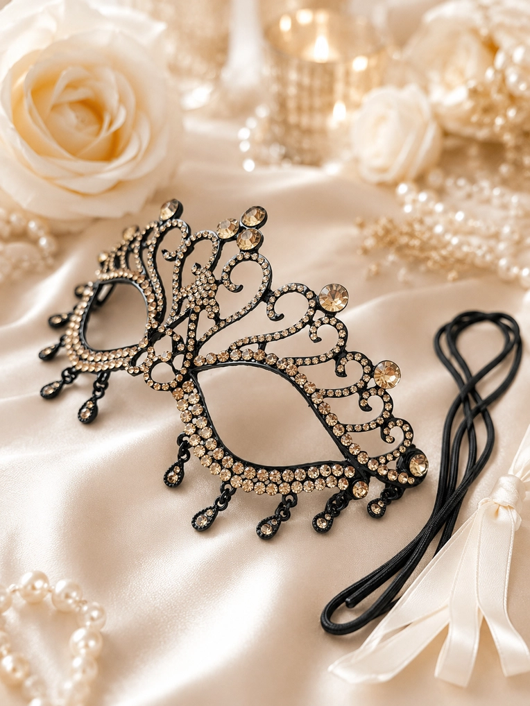 Crystal Eye Gold Masquerade Mask