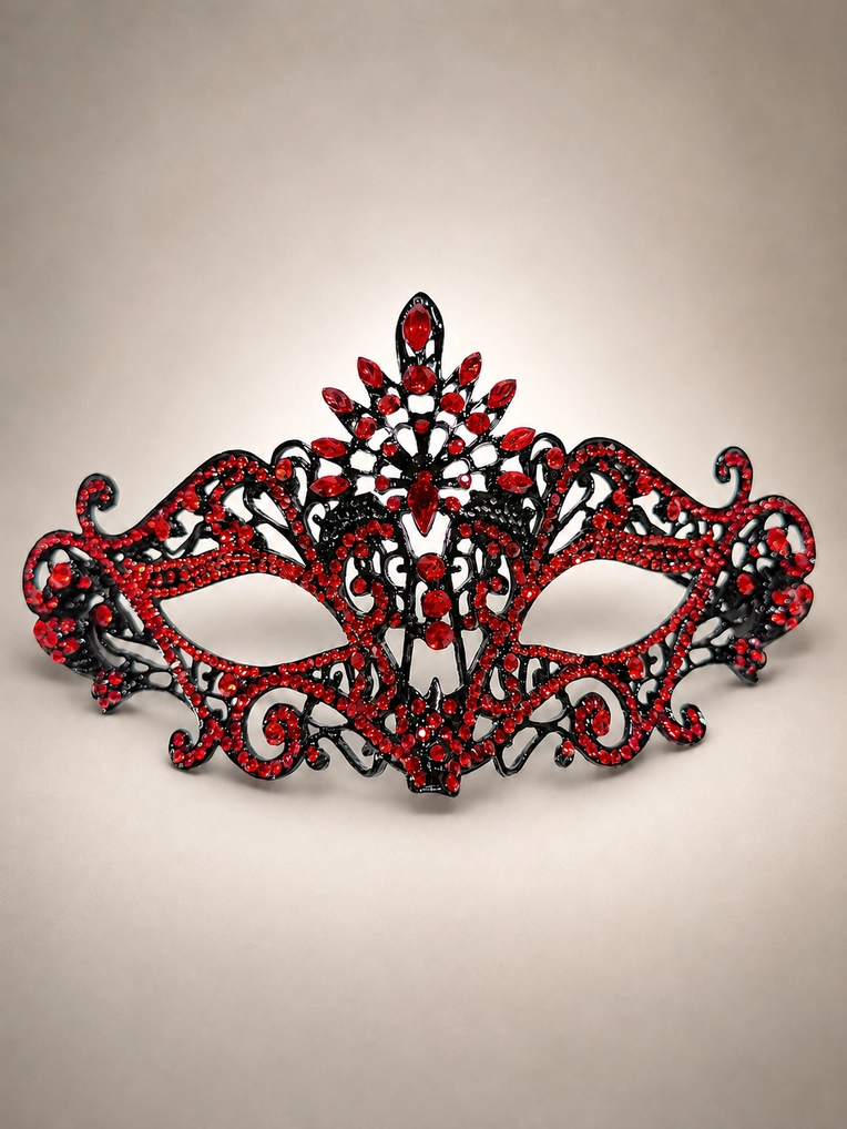 Gothic Red Masquerade Mask