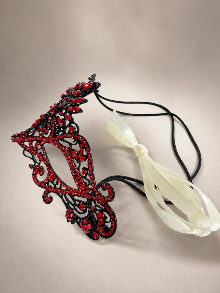 Gothic Red Masquerade Mask