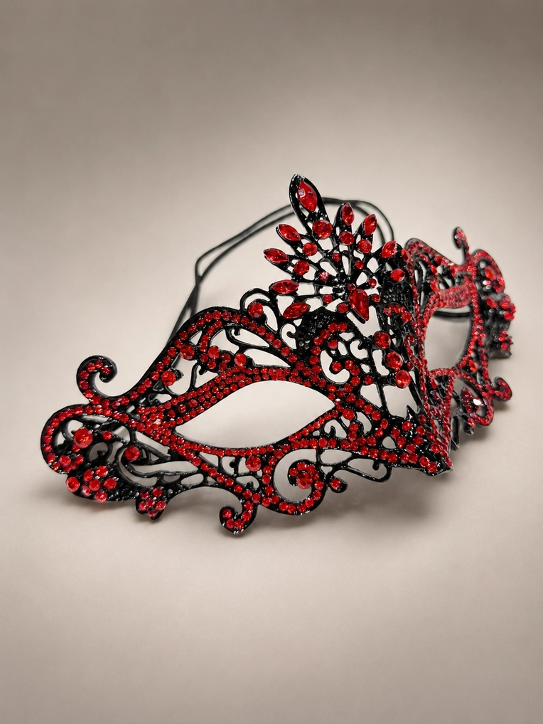 Gothic Red Masquerade Mask