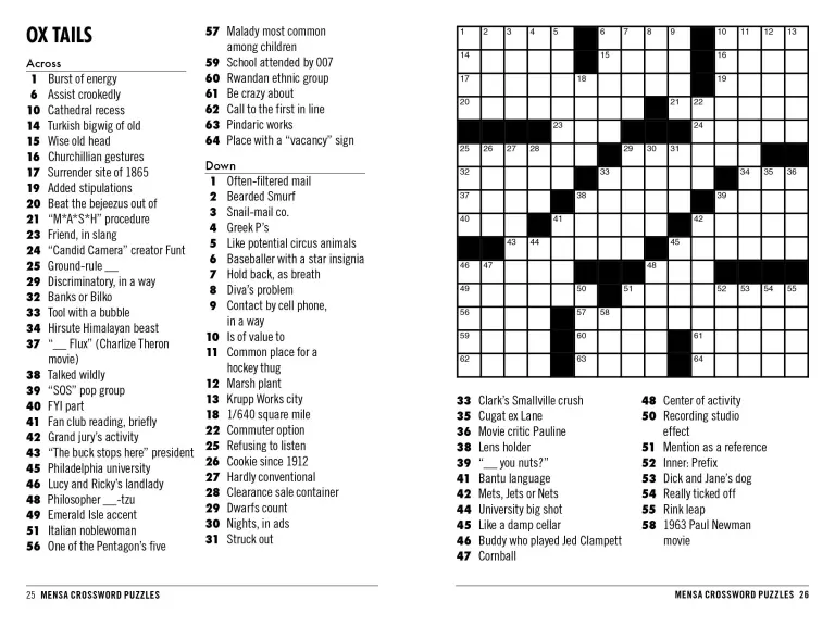 Mensa 10-Minute Crossword Puzzles