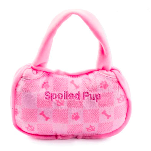 Pink Chewy Vuiton Handbag Dog Toy / L