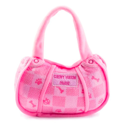 Pink Chewy Vuiton Handbag Dog Toy / S