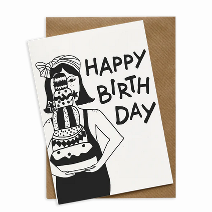 Virginie & The Big Cake Birthday Card
