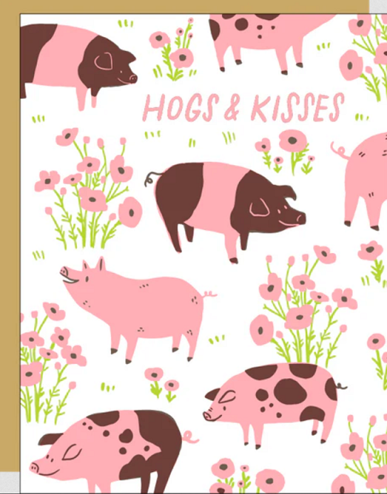 Hogs & Kisses Greeting Card