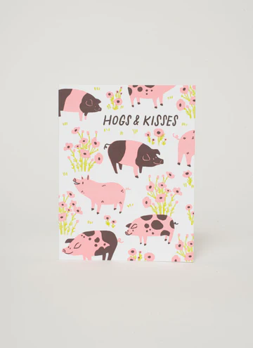 Hogs & Kisses Greeting Card