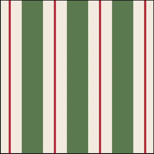 Green & Red Awning Stripe Cocktail Napkins