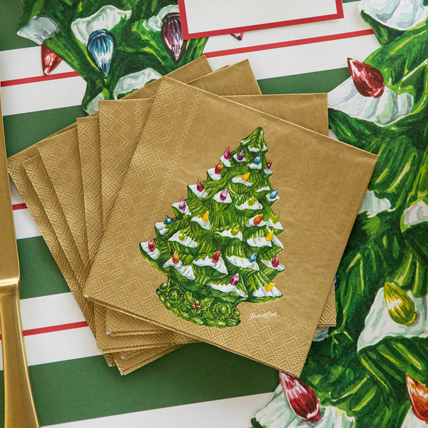 Hester & Cook Vintage Christmas Tree Cocktail Napkins