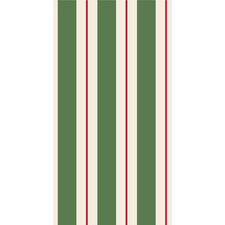 Hester & Cook Green & Red Awning Stripe Guest Napkins