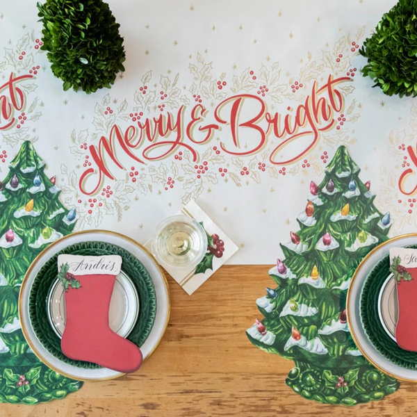 Hester & Cook Die Cut Vintage Christmas Tree Placemats