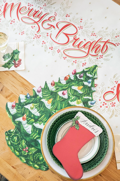 Hester & Cook Die Cut Vintage Christmas Tree Placemats