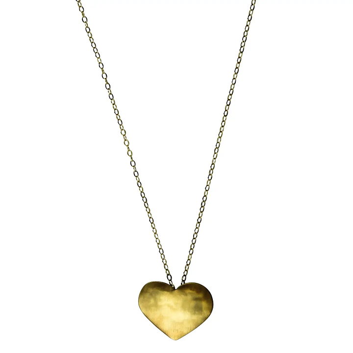 Gia Brass Heart Necklace