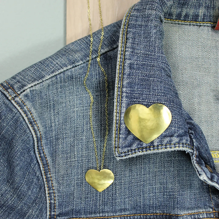 Gia Brass Heart Necklace