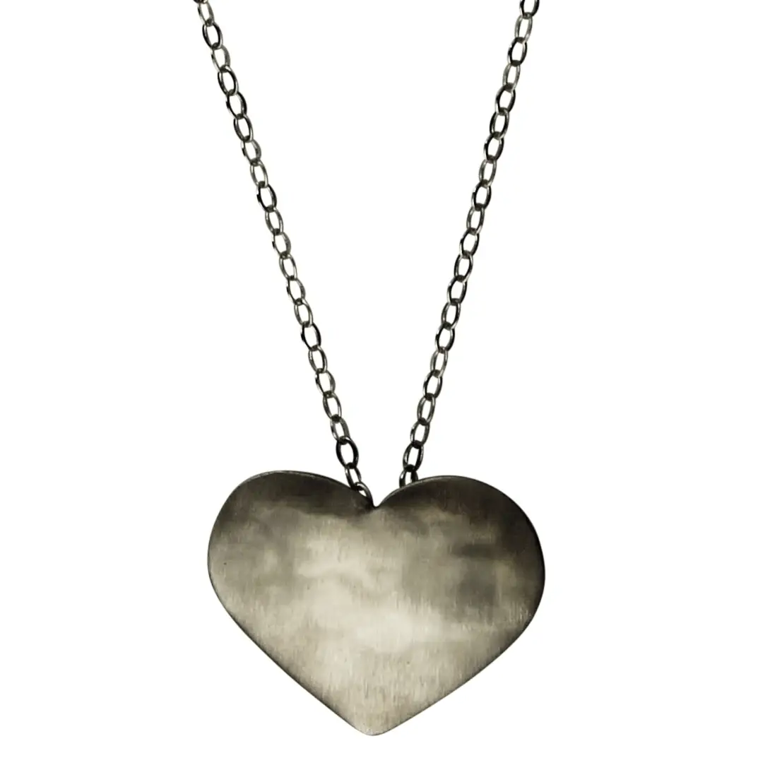Gia Silver Heart Necklace