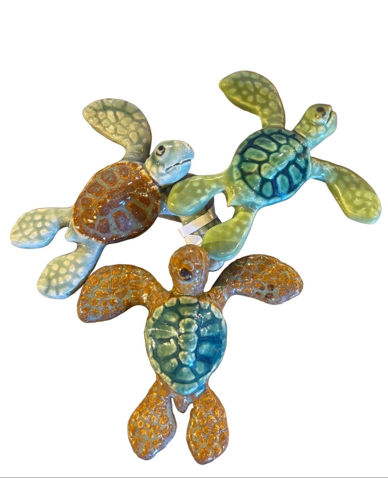 Raku Pottery Mini Sea Turtles / Assorted Colors