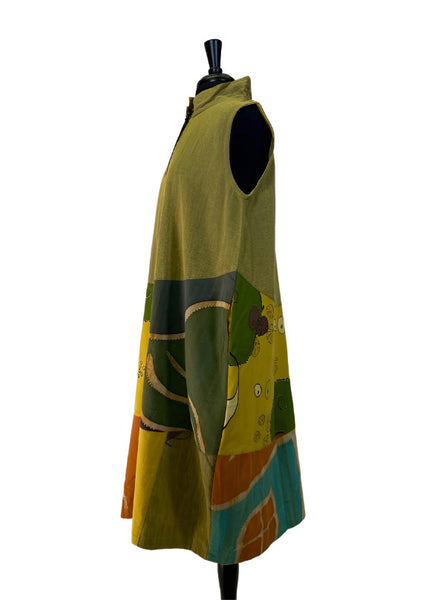 Yaza Kasur Patchwork Batik Vest in Yellow